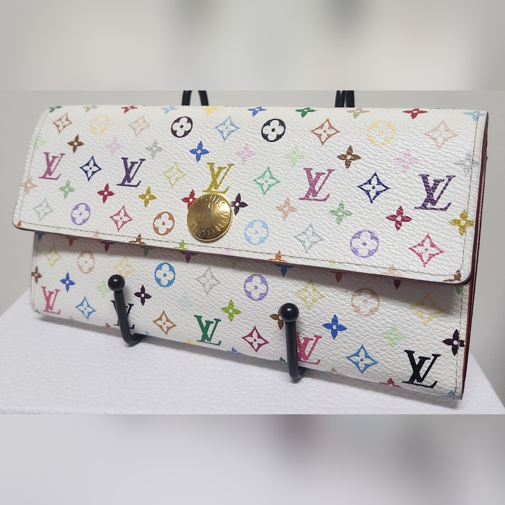 LOUIS VUITTON LV Mulicolor Takashi Murakami Sarah Portefeiulle Wallet - Picture 4 of 16
